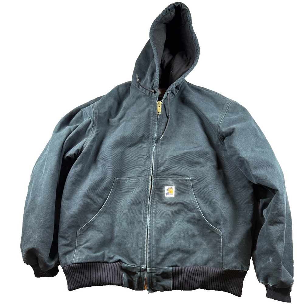 Vtg Carhartt J130 Black Duck Active Jacket XL Quilted Flannel Workwear USA